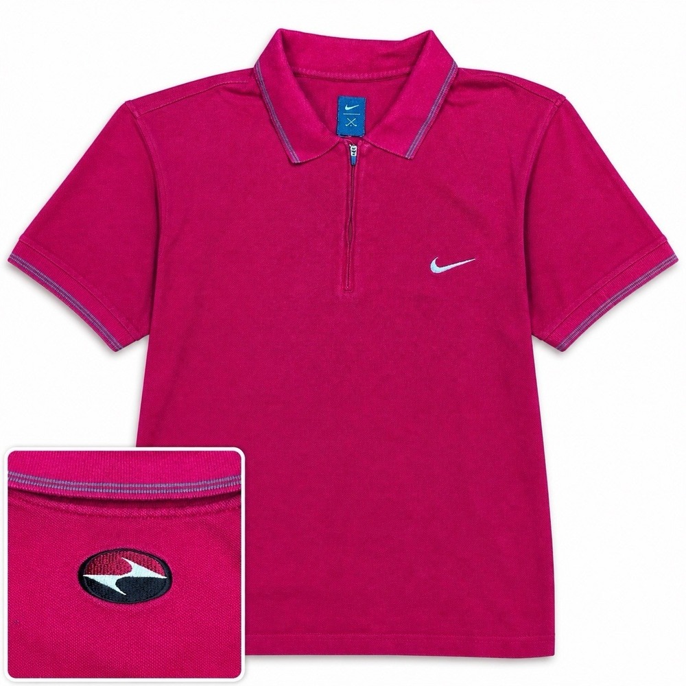 Vintage Nike Tiger Woods Golf Polo Shirt Mens XXL Red 1/4 Zip Yin Yang 90s Y2K